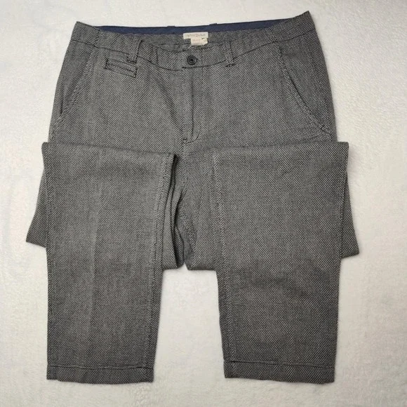 Carbon2Cobalt Pants Mens 36x33 Gray Check Cotton Chino Straight Casual Trousers - Picture 3 of 12